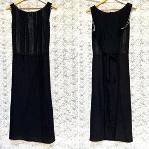 Vintage Indian Linen Karavan Black maxi dress size XL